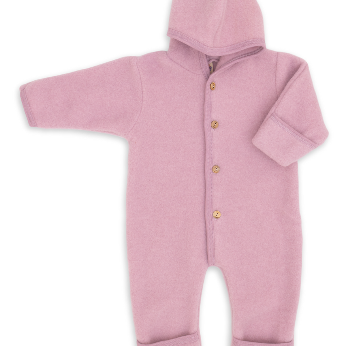 Baby-Overall mit Kapuze, mit Umschlägen an den Beinen