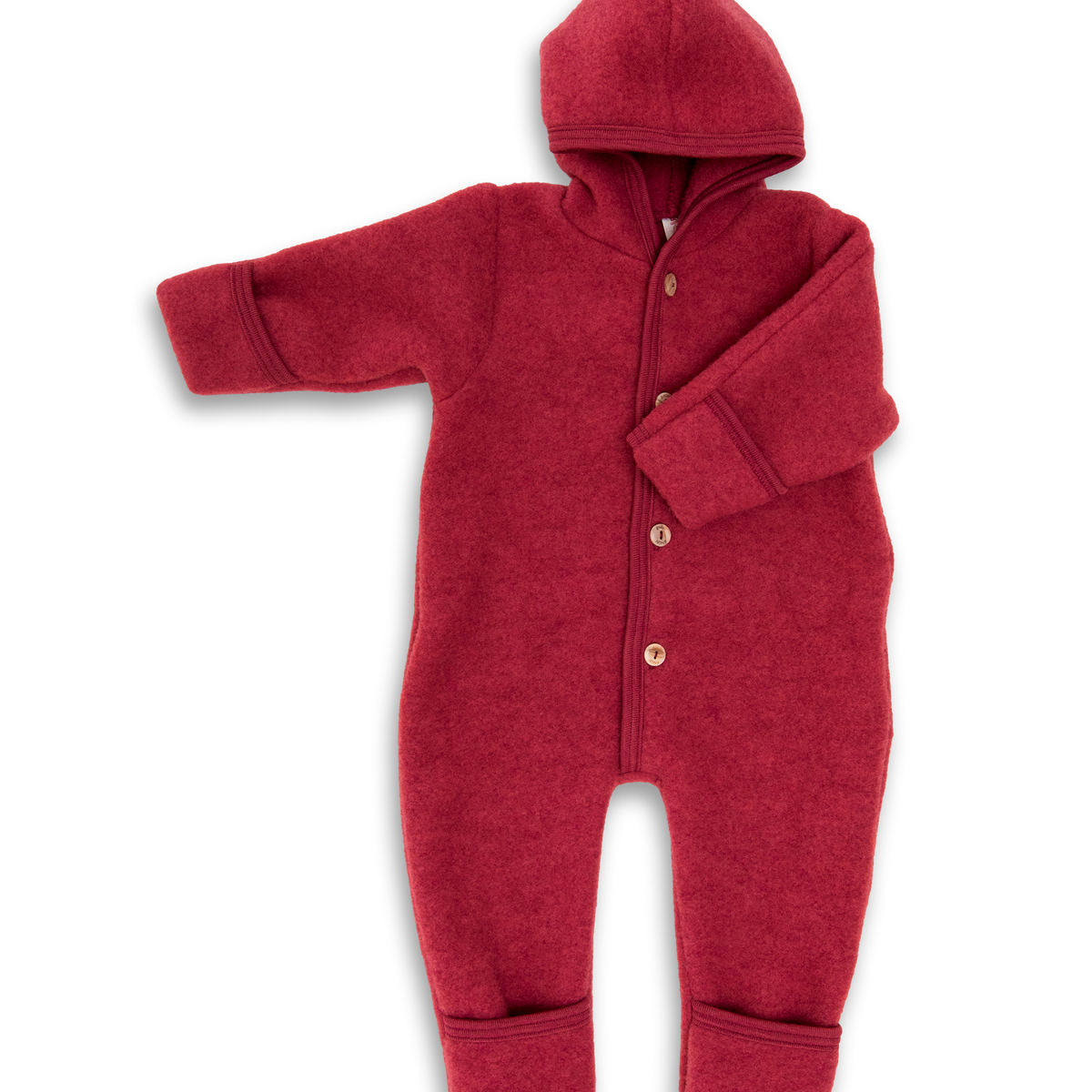Baby-Overall mit Kapuze, mit Umschlägen an den Beinen