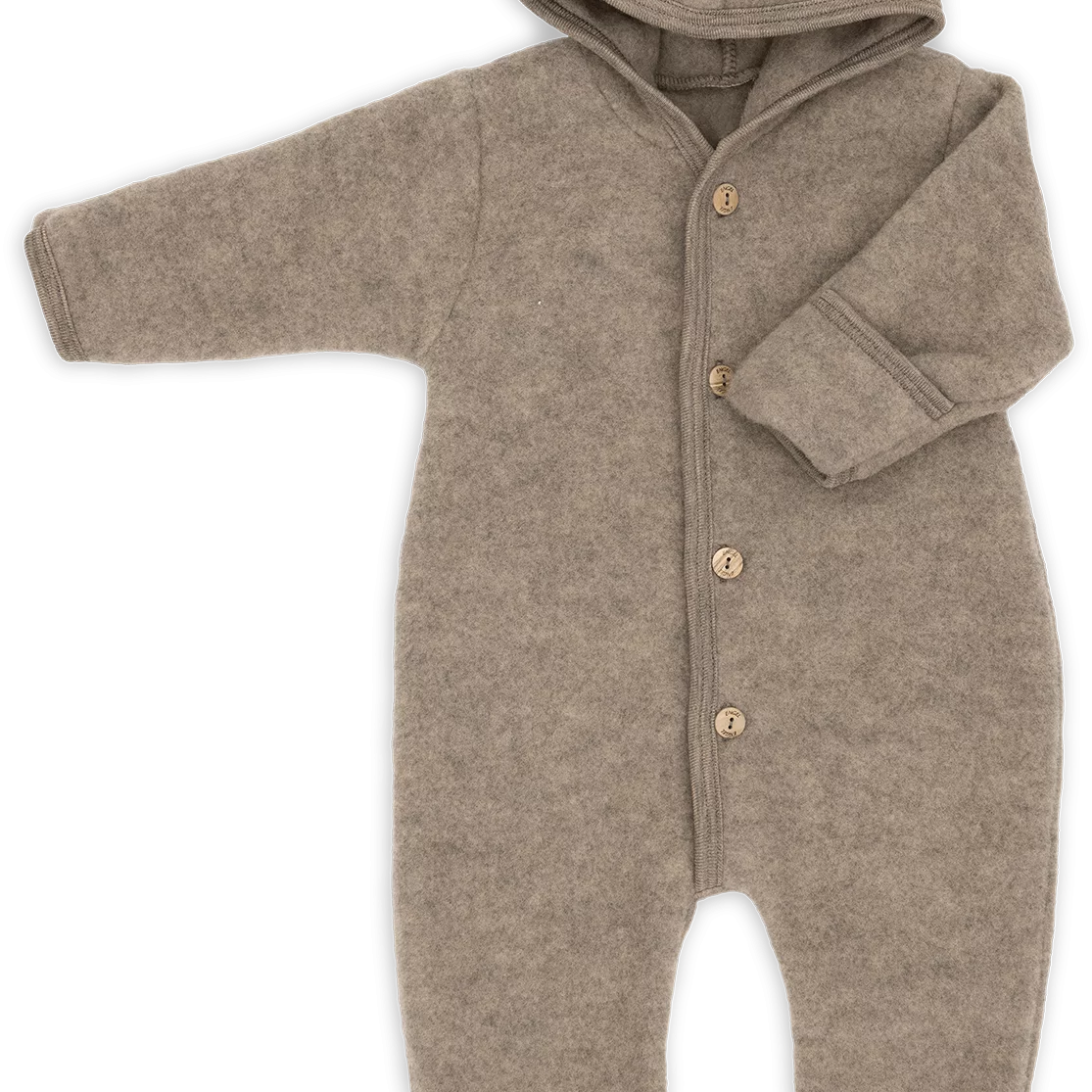 Baby-Overall mit Kapuze, mit Umschlägen an den Beinen