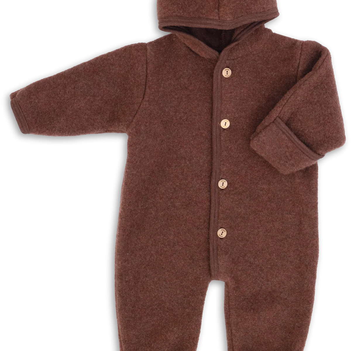 Baby-Overall mit Kapuze, mit Umschlägen an den Beinen