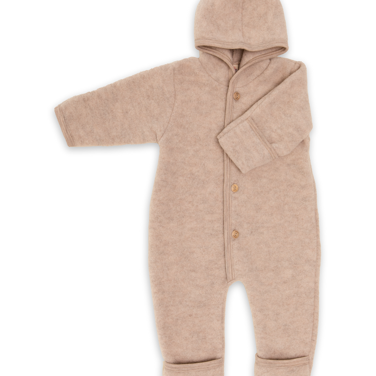 Baby-Overall mit Kapuze, mit Umschlägen an den Beinen