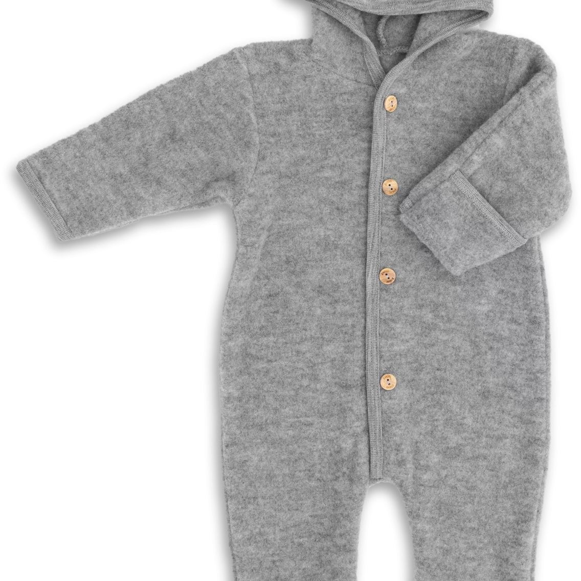 Baby-Overall mit Kapuze, mit Umschlägen an den Beinen