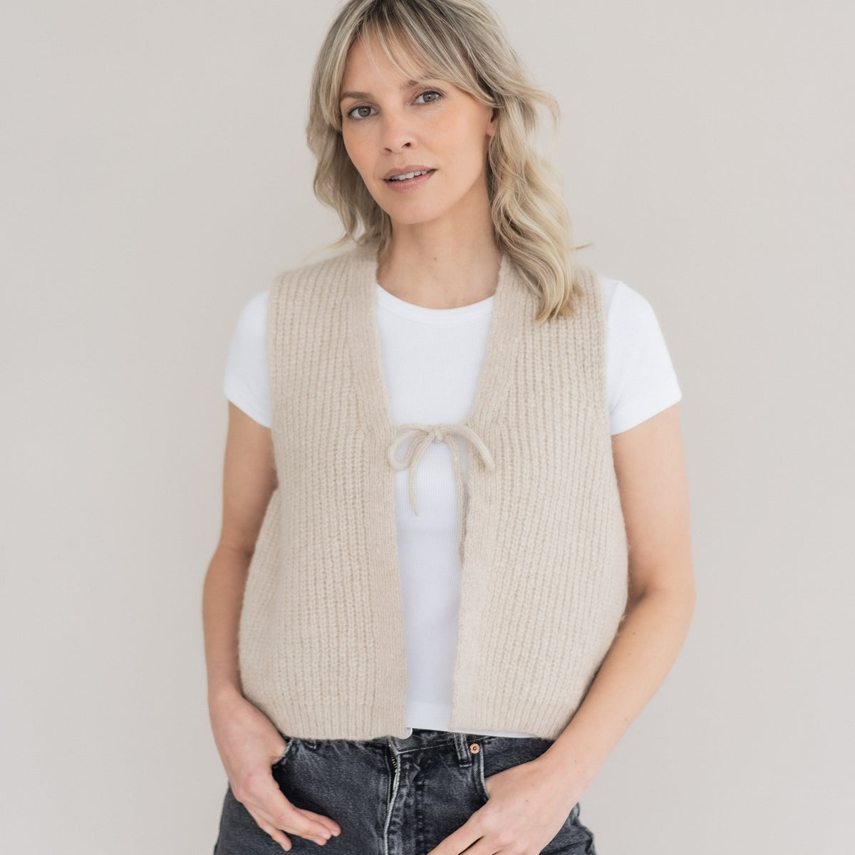 Grobstrick Weste aus Alpaka | Damen