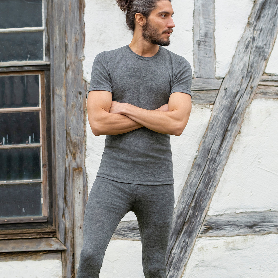 Herren Shirt kurzarm Wolle