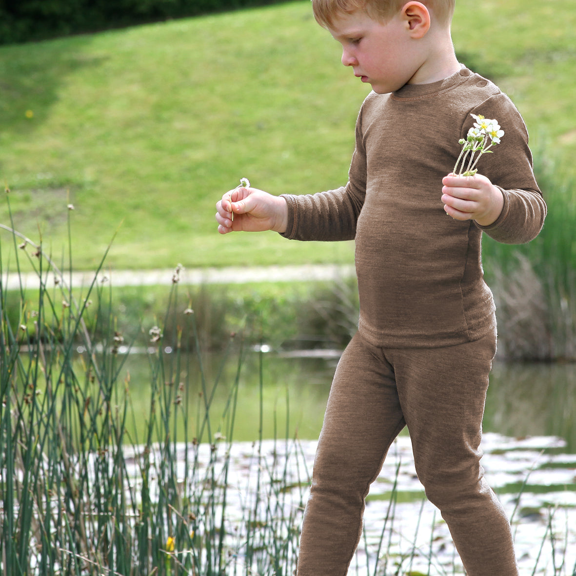 Kinder Leggings Wolle Seide
