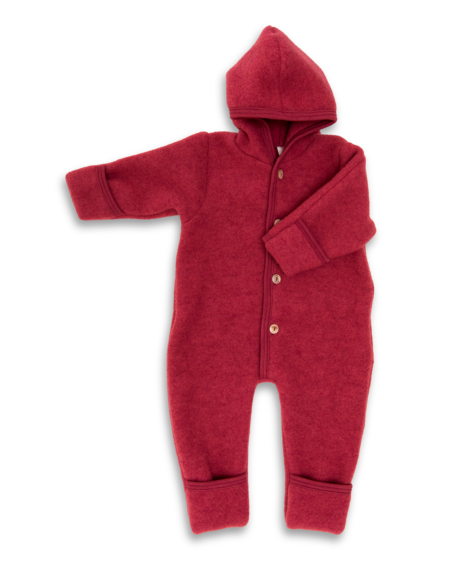 Baby-Overall mit Kapuze, mit Umschlägen an den Beinen