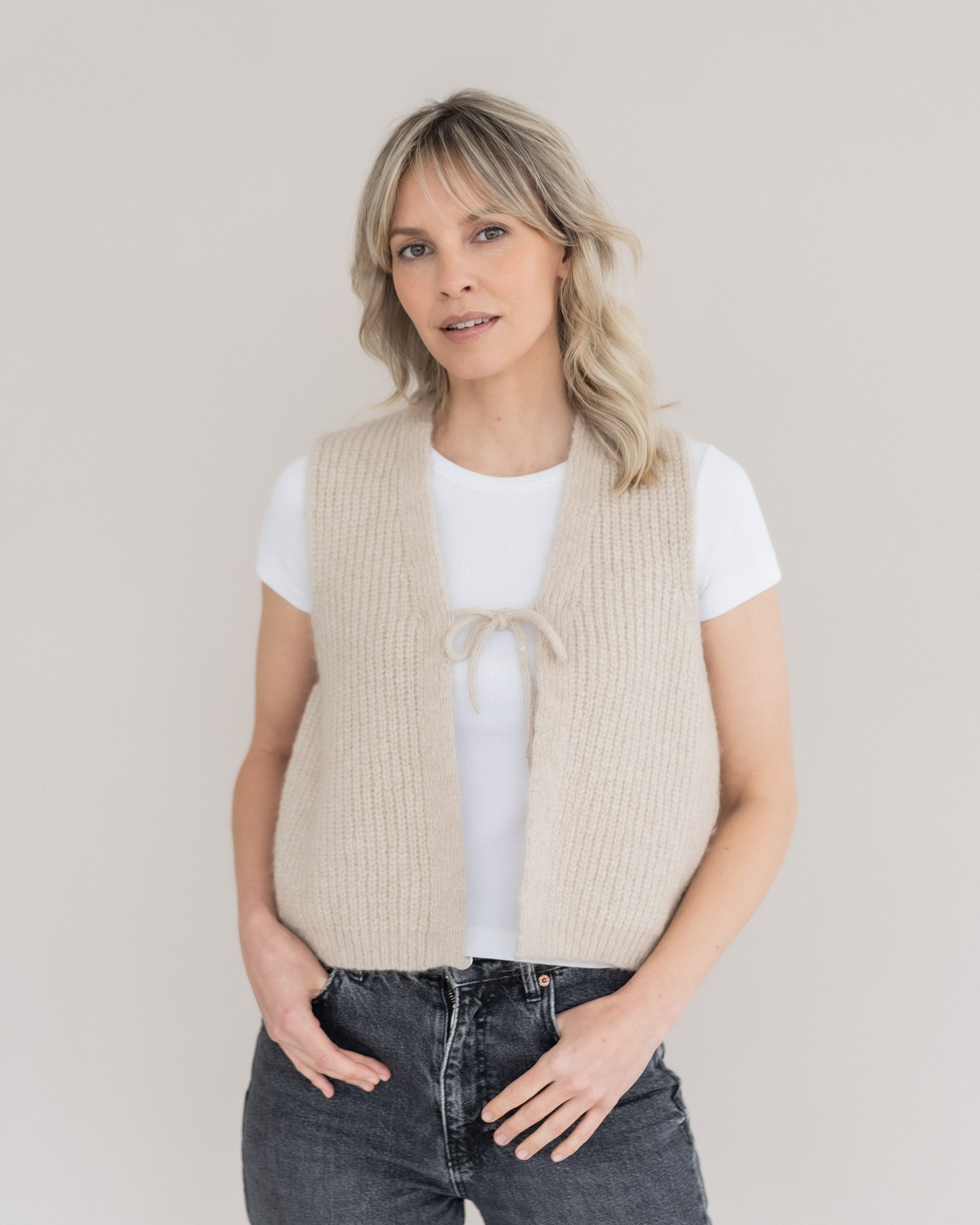 Grobstrick Weste aus Alpaka | Damen